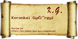 Koronkai Györgyi névjegykártya