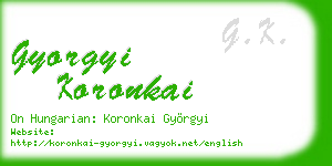 gyorgyi koronkai business card