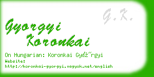 gyorgyi koronkai business card
